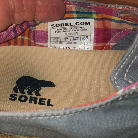 Sorel Picnic Weave Canvas Denim Blue Shoes - Picture 6 of 7